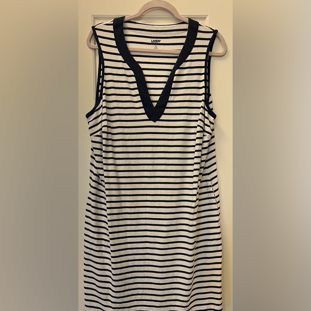 Lands End Swim Cover Up 1X Sun Dress